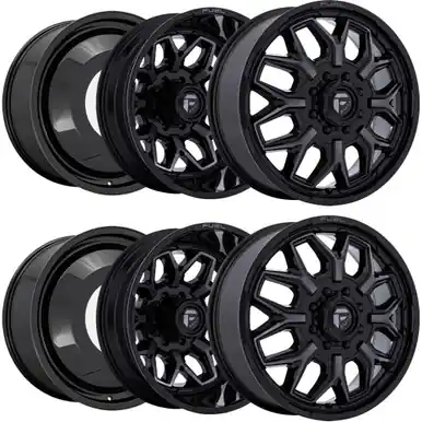 Set of 6-20" Inch Fuel D875 Flux Dually 8x6.5" Black/Tint Wheels Rims D87520828D45-6 Brand New