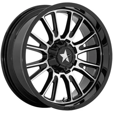 Low Price MSA Offroad M51 Thunderlips 20x7 5x4.5" +0mm Black/Machined Wheel Rim 20" Inch MA051BD20701200