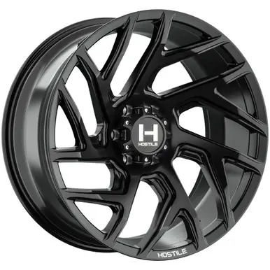 Viral Hostile H141 Vortex 20x10 6x5.5" -19mm Satin Black Wheel Rim 20" Inch H141-2010655047BB