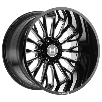 Hostile H114 Fury 20x9 8x180 +0mm Black/Milled Wheel Rim 20" Inch H114-2090818050B Exclusive Offer