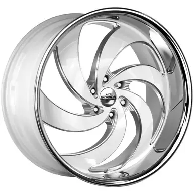 Strada C06 Retro 6 24x10 6x5.5" +24mm White/Milled SSL Wheel Rim 24" Inch C06463924WMLSS Latest