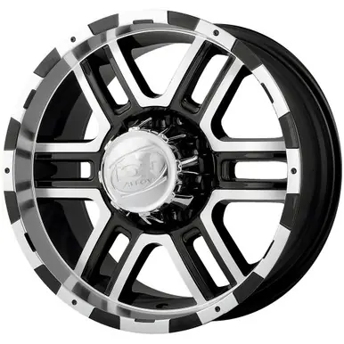 Crafted Ion 179 18x9 8x6.5" +12mm Black/Machined Wheel Rim 18" Inch 179-8981B