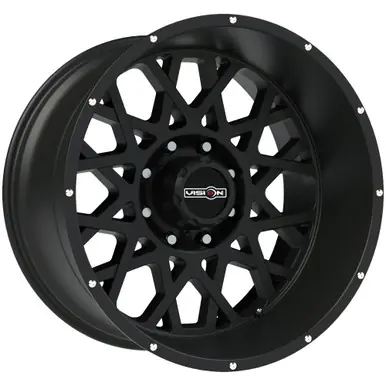 Free Returns Vision 412 Rocker 18x9 8x6.5" +12mm Satin Black Wheel Rim 18" Inch 412-8981SB12