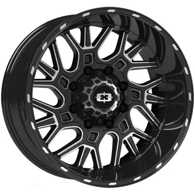 Weekend Sale Vision 404 Brawl 20x10 8x6.5" -25mm Black/Milled Wheel Rim 20" Inch 404-20081GBMS-25
