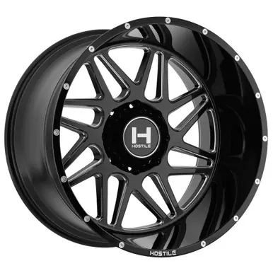 Hostile H108 Sprocket 20x9 6x135 +10mm Black/Milled Wheel Rim 20" Inch H108-2090613555B Viral