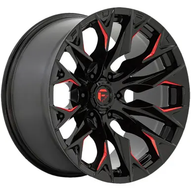 Grab Now Fuel D823 Flame 8 20x10 8x6.5" -18mm Black/Red Wheel Rim 20" Inch D82320008247