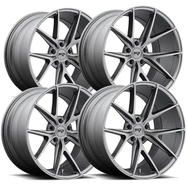 (Set of 4) Staggered Niche M116 Misano 19" 5x120 +35mm Anthracite Wheels Rims M116198521+35-M116199521+35 In Demand