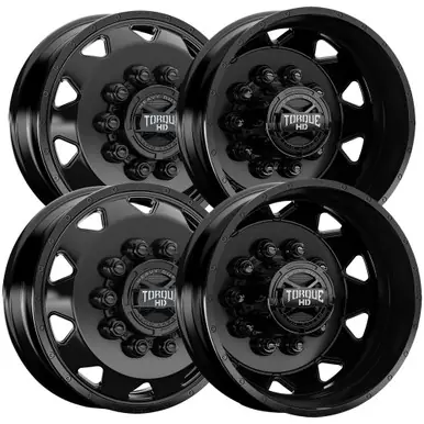 Time-Limited Set of 4-19.5" Inch Torque HD TW643 Haulin Dually 10x225 Satin Black Wheels Rims TW643F-95602504-4