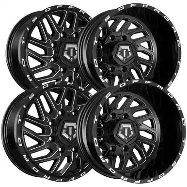 New Release Set of 4-17" Inch TIS 544BM Dually 8x6.5" Black/Milled Wheels Rims 544BM-76581S-4