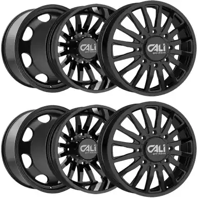 Get Yours Set of 6-20" Inch Cali Off-Road Summit Dually 8x200 Gloss Black Wheels Rims 9110D-2877GB-2.5