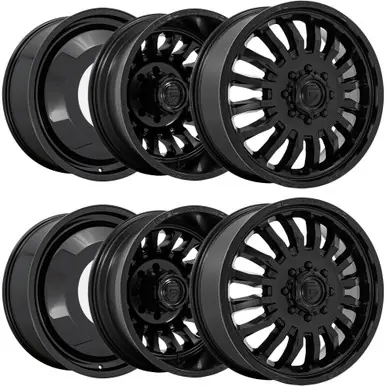 Limited Edition Set of 6-22" Inch Fuel D867 Arc Dually 8x210 Blackout Wheels Rims D86722829325-6