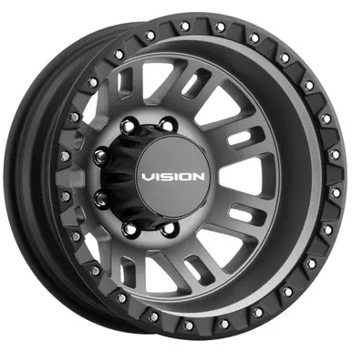Markdown Vision 408 Manx 2 Dually 17x6.5 8x170 -143.35mm Gunmetal-Rear Wheel Rim 17" Inch 408-7670SGBLR