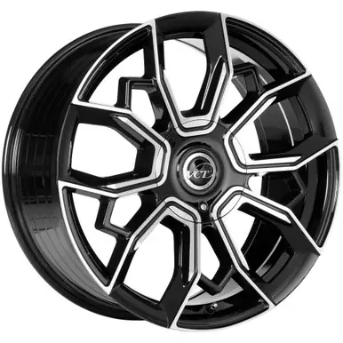VCT Hurricane 22x8.5 5x4.5"/5x5" +38mm Black/Machined Wheel Rim 22" Inch HUR-228551427+38BM Price Cut