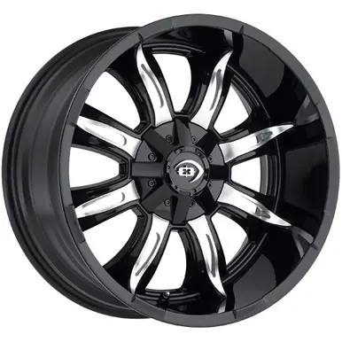 Vision 423 Manic 18x9 5x4.5"/5x5" -12mm Black/Machined Wheel Rim 18" Inch 423-8907GBMF-12 Money Back Guarantee
