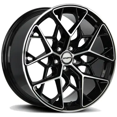 Special Discount Shift H35 Piston 18x8.5 5x108 +35mm Black/Machined Wheel Rim 18" Inch H35850835GBM