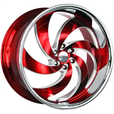 Strada C06 Retro 6 26x10 6x5.5" +26mm Red/Milled SSL Wheel Rim 26" Inch C06663926RMLSS Time-Limited