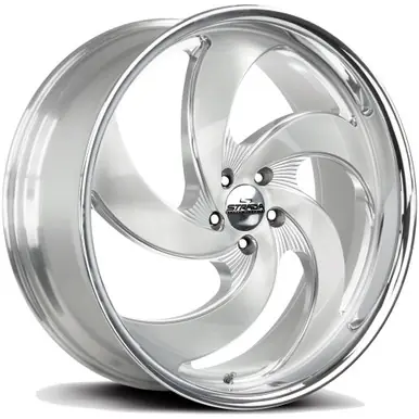 Top Pick Strada C05 Retro 5 22x10 6x5.5" +24mm Brushed SSL Wheel Rim 22" Inch C05263924DBFSMLSS