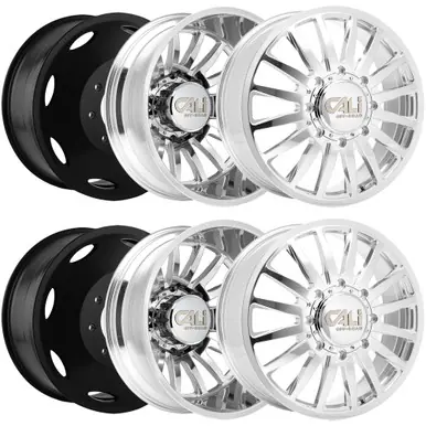 Handmade (Set of 6) 20" Inch Cali 9110D Summit Dually-Lifted 8x200 Polished Wheels Rims 9110D-2877PM-L-6