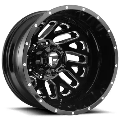 Luxury Fuel D581 Triton Dually Rear 22x8.25 8x210 Black/Milled Wheel Rim 22" Inch D58122829335