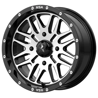 Free Delivery MSA M38 Brute 15x7 4x156 +10mm Black/Machined Wheel Rim 15" Inch M38-05756