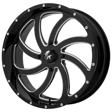Low Price MSA M36 Switch 22x7 4x137 +0mm Black/Milled Wheel Rim 22" Inch M36-022737M