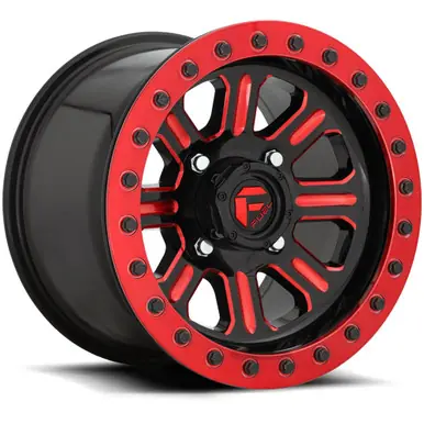 Time-Limited Fuel UTV D911 Hardline Beadlock 15x7 4x156 +38mm Black/Red Wheel Rim 15" Inch D9111570A554