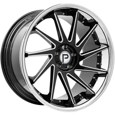 Pinnacle P216 Epic 20x10 5x4.5" +40mm Black/Milled/SSL Wheel Rim 20" Inch P21620105545-40GBMLS Reduced Price