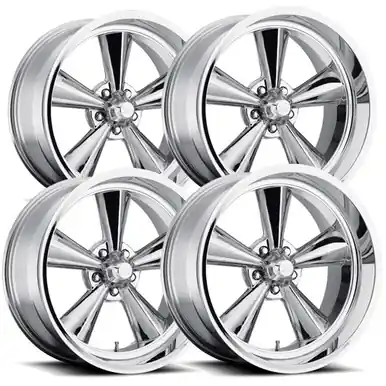 Free Delivery (Set of 4) Staggered US Mags U104 Standard 15" 5x4.75" -6mm Chrome Wheels Rims U10415706137-U10415806145