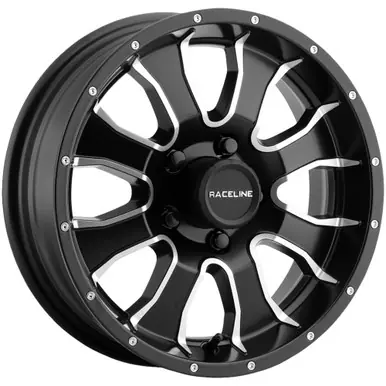 In Demand Raceline 860M Mamba Trailer 15x6 5x5" +0mm Black/Machined Wheel Rim 15" Inch 860M-56050