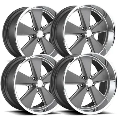 Clearance (Set of 4) Staggered US Mags U120 Roadster 20" 5x4.75" Gunmetal Wheels Rims U12020806145-U12020956152