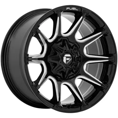 Fast Shipping Fuel FC880 Super C 22x10 8x180 +10mm Black/Milled Wheel Rim 22" Inch FC880BE22108810