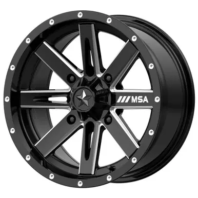 MSA M41 Boxer 16x7 4x137 +10mm Black/Milled Wheel Rim 16" Inch M41-06737 Viral