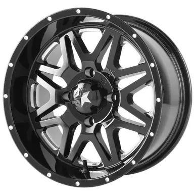 Hot Picks MSA M26 Vibe 14x7 4x156 +0mm Black/Milled Wheel Rim 14" Inch M26-04756M