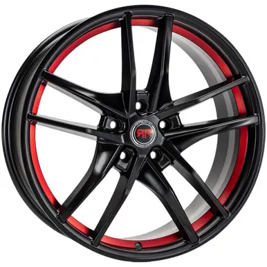 Racing R28 20x8 5x4.5" +40mm Black/Red Wheel Rim 20" Inch RR28-208514+40BRR Trusted Brand