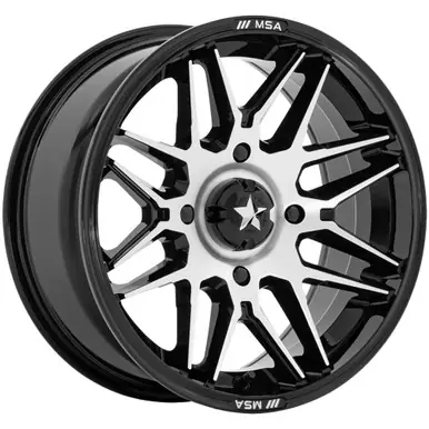 MSA Off-Road M52 Radar 15x7 5x4.5" +10mm Black/Machined Wheel Rim 15" Inch MA052BD15701210 Trusted Brand
