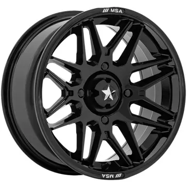 Bulk Order MSA Off-Road M52 Radar 16x7 4x110 +10mm Gloss Black Wheel Rim 16" Inch MA052BX16704010