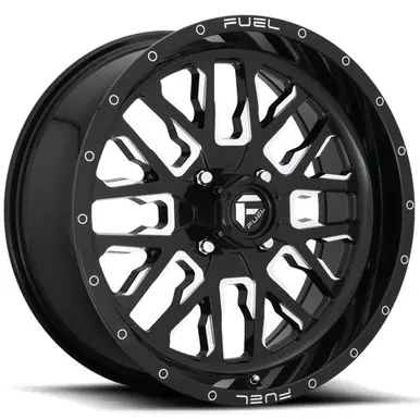 Fuel UTV D611 Stroke 20x7 4x156 +13mm Black/Milled Wheel Rim 20" Inch D6112070A544 Mega Sale