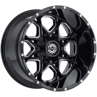 Scorpion SC-10 20x9 6x135/6x5.5" +12mm Black/Milled Wheel Rim 20" Inch SC10-20091261351397+12ML Authentic