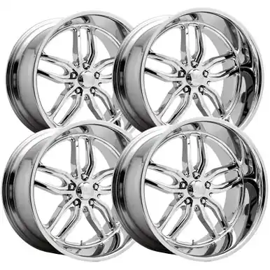 (Set of 4) Staggered-US Mags U127 C-Ten 18x8,18x9.5 5x4.75" Chrome Wheels Rims U12718806145-U12718956152 Final Sale