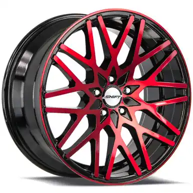 Professional Grade Shift H32 Formula 18x8 5x4.5" +35mm Black/Red Wheel Rim 18" Inch H32851435GBMR