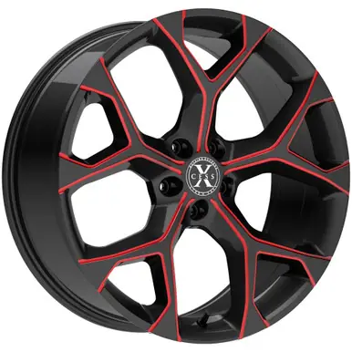 Last Chance Xcess X05 20x8.5 5x120 +35mm Black/Red Wheel Rim 20" Inch X05052035GBMLR