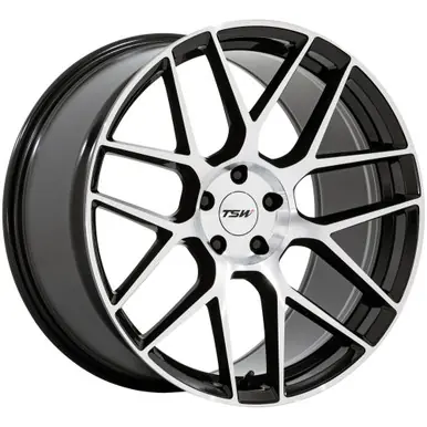 TSW TW002 Lasarthe 22x10.5 5x4.5" +38mm Black/Machined Wheel Rim 22" Inch TW002BD22051238 Must Have