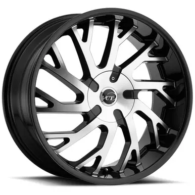High Quality VCT V77 24x9 5x5"/5x5.5" +15mm Black/Machined Wheel Rim 24" Inch V77-2491051271397+15BM