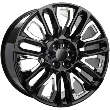 Replica 1 RP32 24x10 6x5.5" +31mm Black/Chrome Wheel Rim 24" Inch RP-322410G639+31BC Place Order