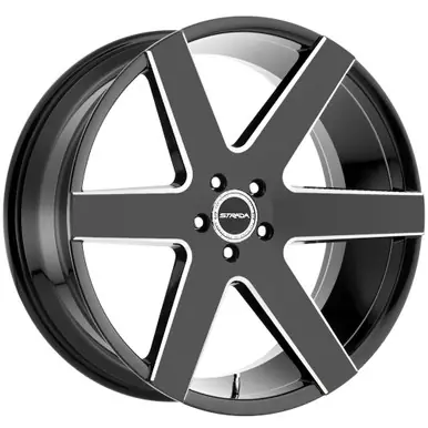 Hassle-Free Returns Strada S60 Coda 22x9.5 5x5.5" +18mm Black/Milled Wheel Rim 22" Inch S60253918GBML