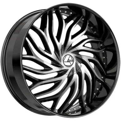 Secure Checkout Azara AZA-537 20x8.5 5x108/5x4.5" +35mm Black/Machined Wheel Rim 20" Inch AZA-53720853235BM