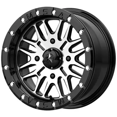 Must Have MSA M37 Brute Beadlock 18x7 4x156 +10mm Black/Machined Wheel Rim 18" Inch M37-018756