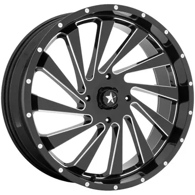 MSA M46 Blade 18x7 4x110 +0mm Black/Milled Wheel Rim 18" Inch M46-018710M Latest