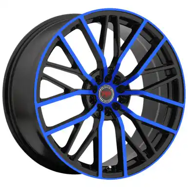 Free Shipping Racing R7 18x8 5x112/5x4.5" +40mm Black/Blue Wheel Rim 18" Inch RR07-18851121143+40BB