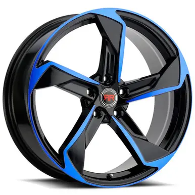 Limited Edition Revolution Racing R20 18x8 5x4.5" +40mm Black/Blue Wheel Rim 18" Inch RR20-188514+40BB